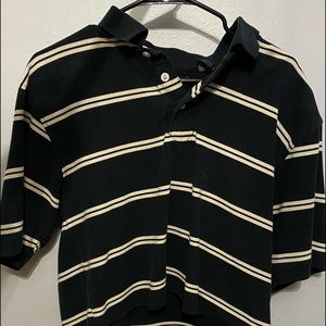 Siegfried, large mens shirt that has been cropped.